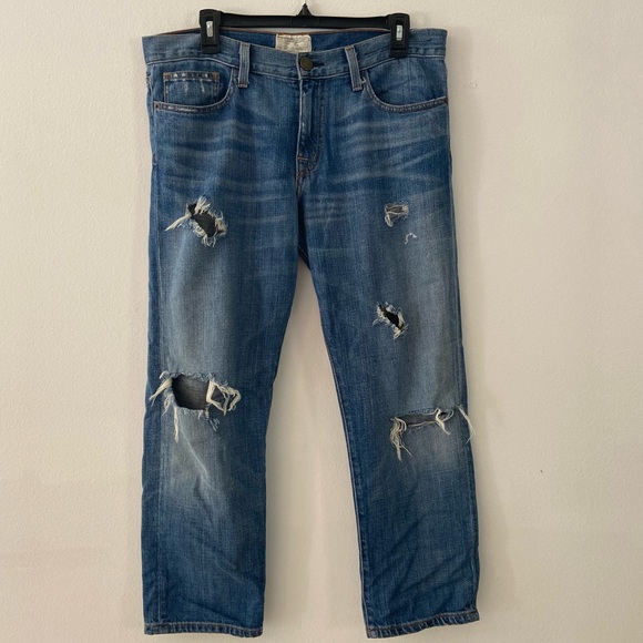 Current/Elliott The Boyfriend Distressed Jeans Sz 28 - Picture 2 of 9